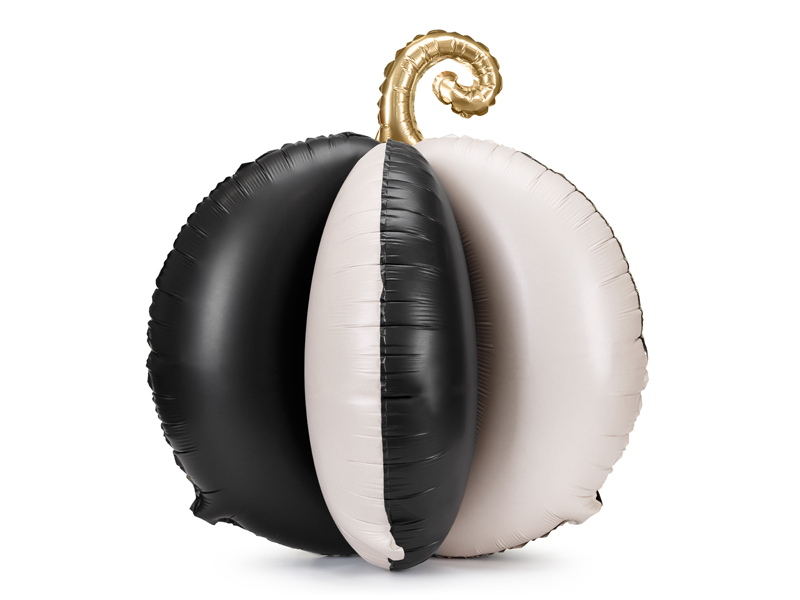 Balon folie 3D Dovleac, 58x58 cm, negru si crem