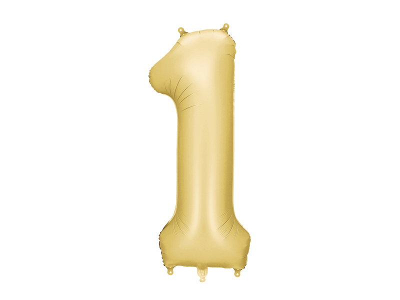 Balon din Folie, Cifra 1, 86cm, Auriu