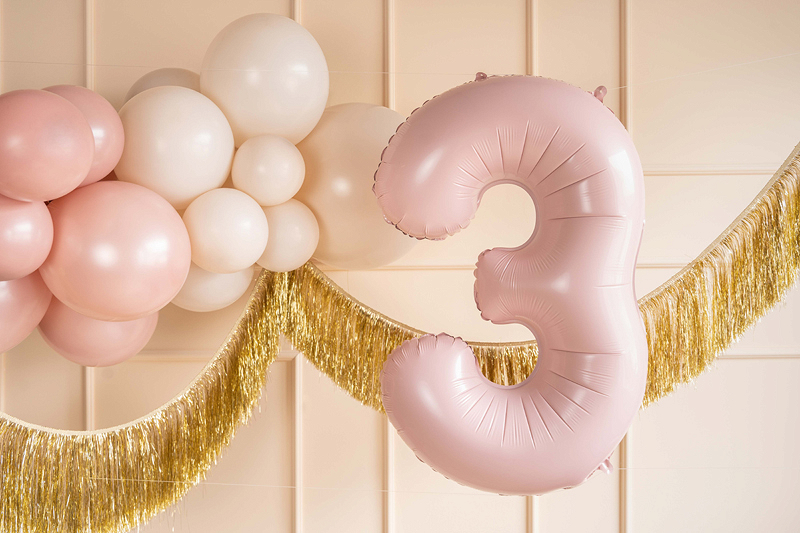 Balon din Folie Cifra 3 Roz Deschis 72 cm