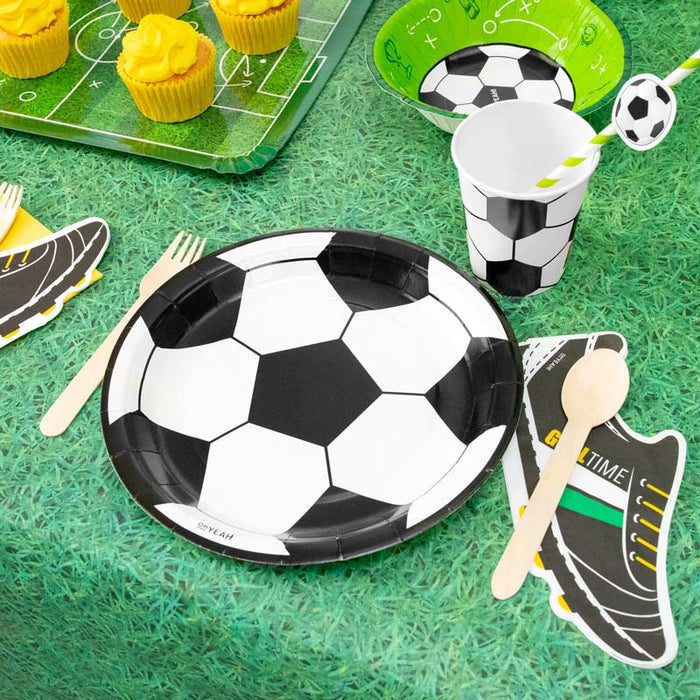 Farfurii Minge de fotbal (6 buc) 23 cm, alb/negru, tematică sport ⚽