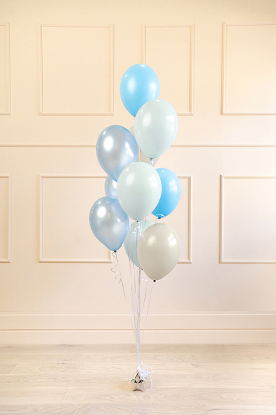 Set baloane 27cm (10 buc) Albastru si Gri PartyDeco