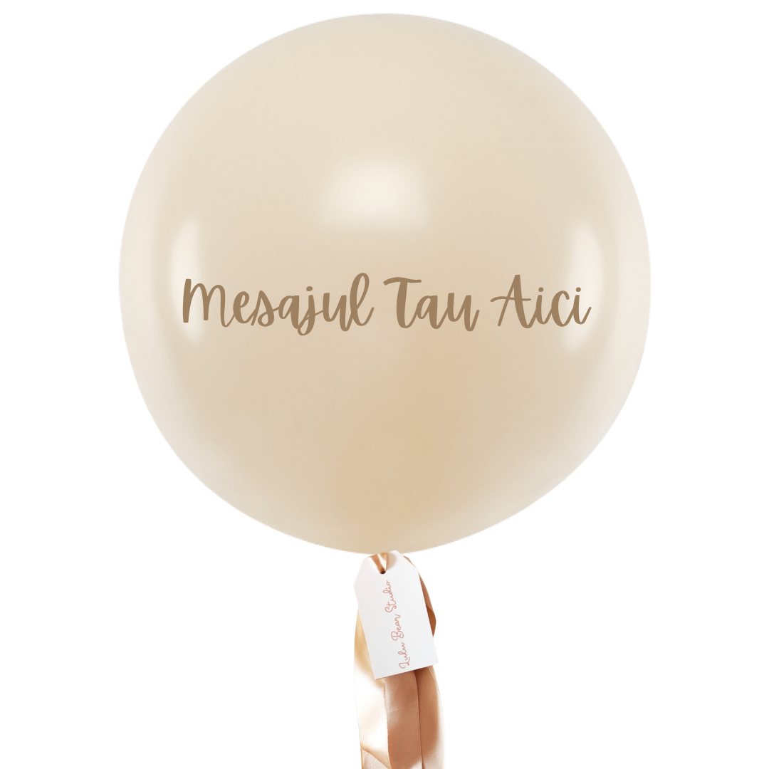 Balon XL personalizat umflat cu heliu (60cm) Bej