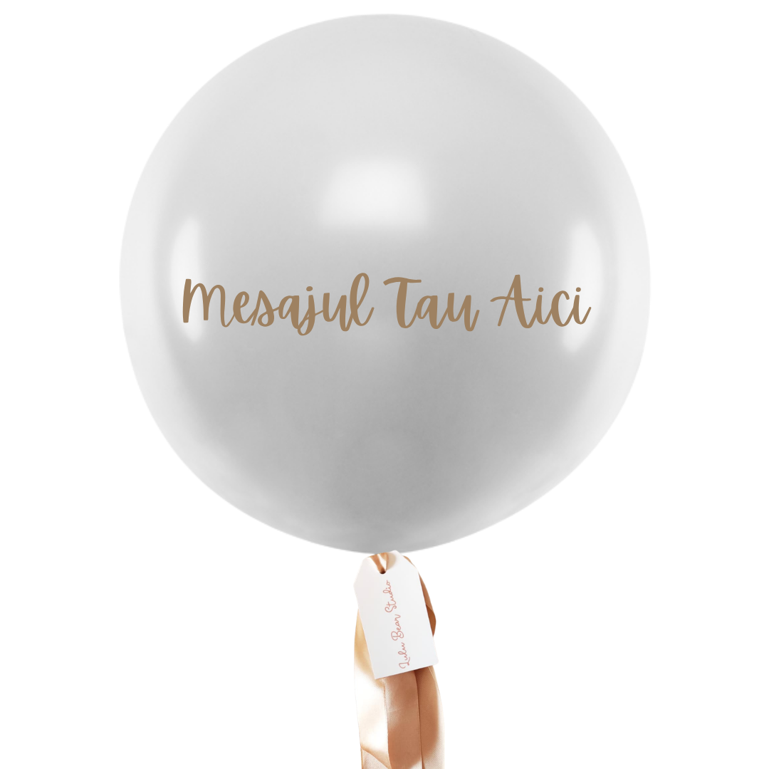 Balon XL personalizat umflat cu heliu (60cm) Argintiu