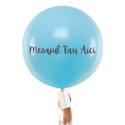 Balon XL personalizat umflat cu heliu (60cm) Albastru deschis