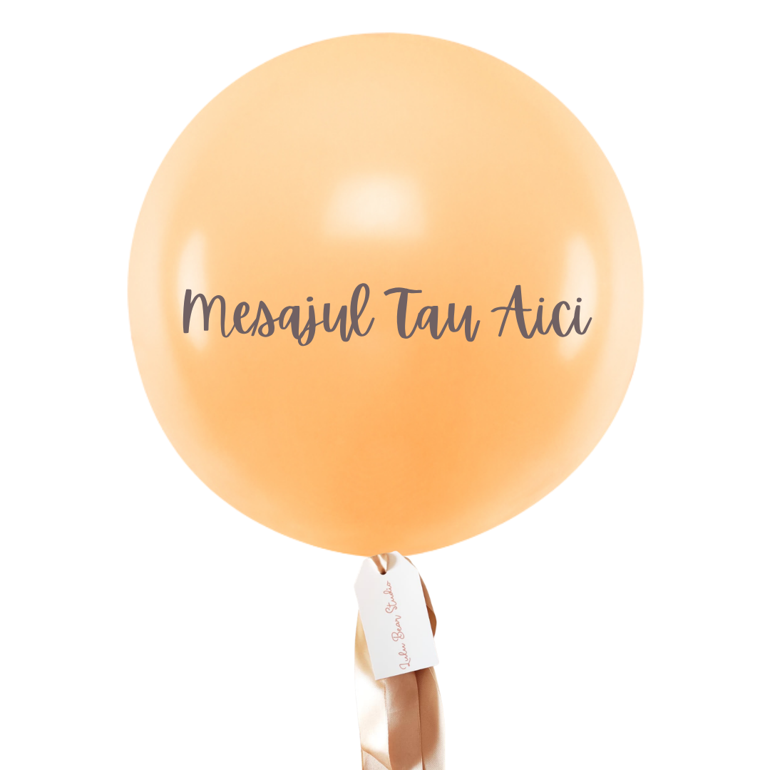 Balon XL personalizat umflat cu heliu (60cm) Portocaliu deschis