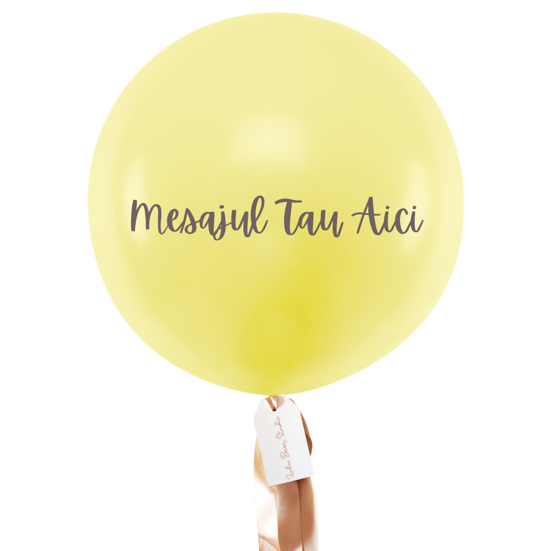 Balon XL personalizat umflat cu heliu (60cm) Galben deschis