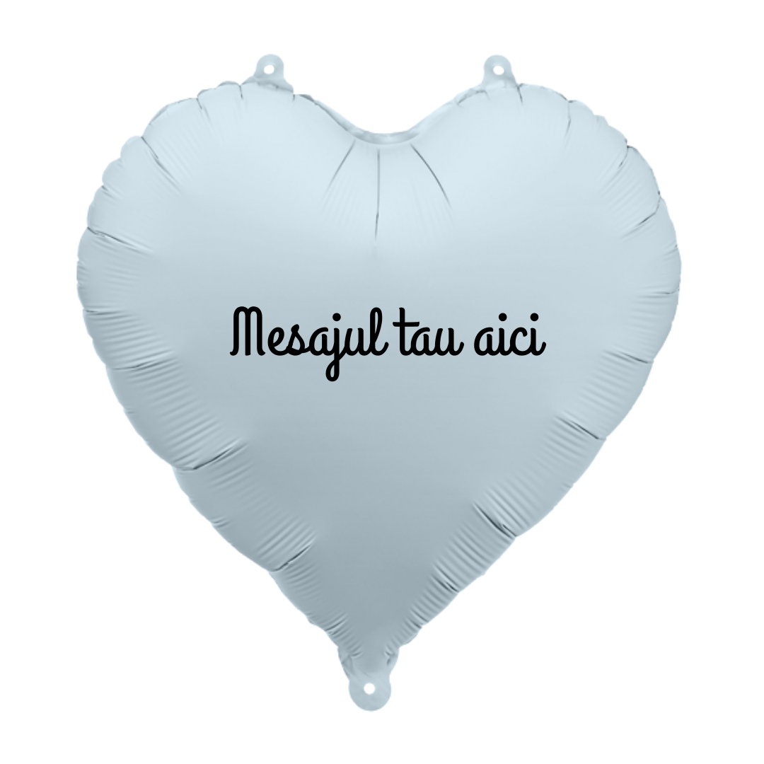 Balon Folie Personalizat cu Heliu, Inimă Albastră (35cm) – Doar Ridicare