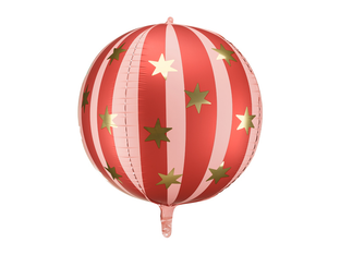 Balon din Folie Starry Ball, 50 cm, Rosu, Petrecere de Circ