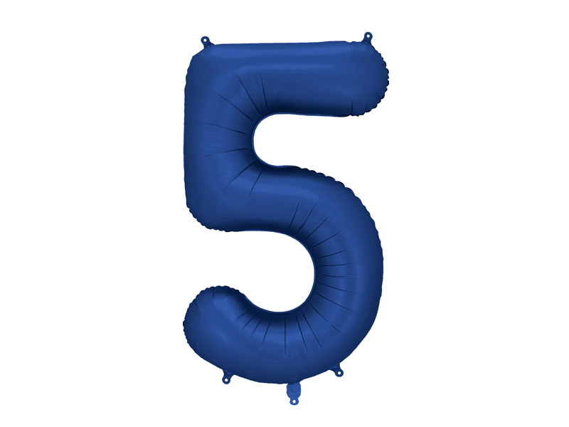 Balon din Folie, Cifra 5, 86cm Albastru Marin