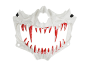 Masca craniu 16.5x14 cm, alb si rosu