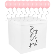 💗 Cutie Gender Reveal (70x70x70 cm) Fetiță cu 40 Baloane Roz cu Heliu – Ridicare Personală