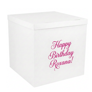 Cutie surpriză pentru baloane cu personalizare, Alb, 70×70×70cm