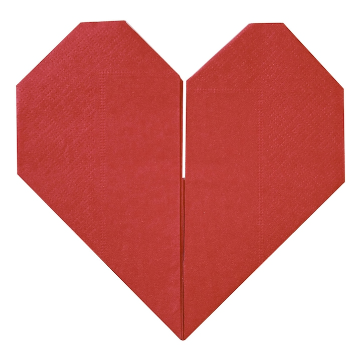 Servetele din Hartie (16 buc) Origami Inima, Valentines Day, Rosu