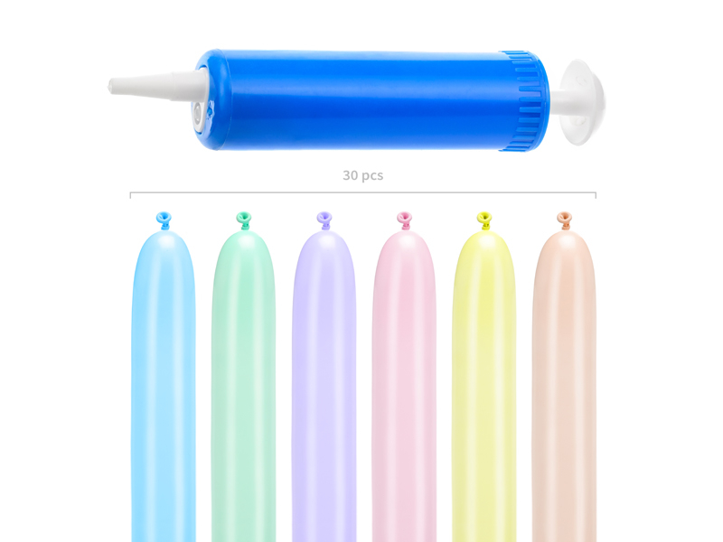 Set baloane modelaj, pastel, 130 cm (cu pompa)