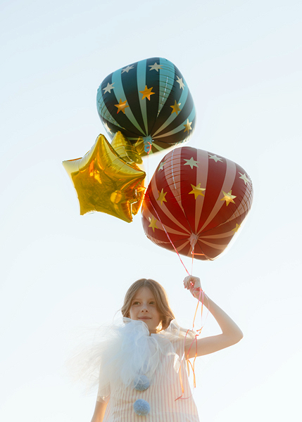 Balon din Folie Starry Ball, 50 cm, verde, Petrecere de Circ