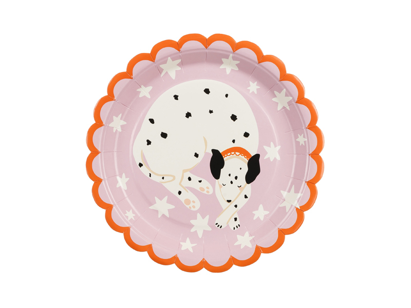 Set 6 farfurii carton petrecere Dalmatian,18 x 18 cm, mix culori