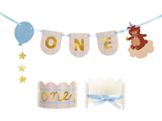 Banner si coroana „ONE” pentru prima aniversare, PartyDeco