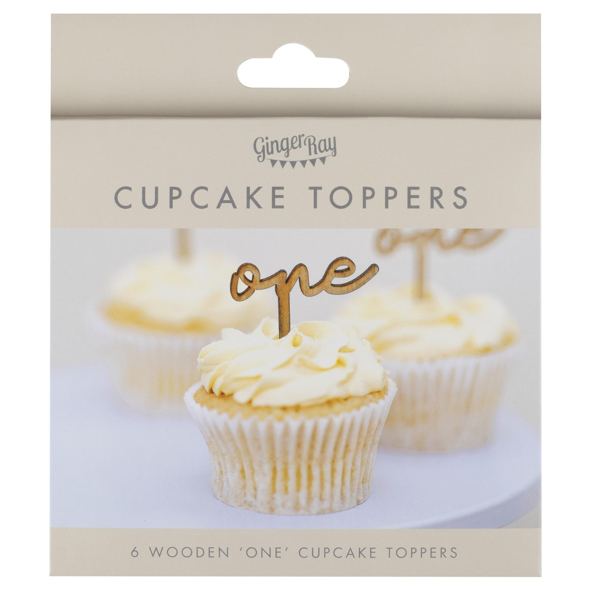 Set 6 Toppers Cupcakes 'One' - aniversare 1 an