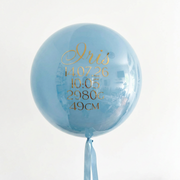 Balon Bobo personalizat „Welcome Baby”, Bleu, 60 cm, cu heliu