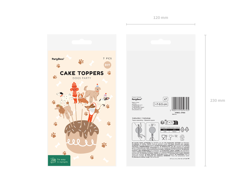 Toppere pentru Briose (7 buc) Catelusi, 7-9.5 cm
