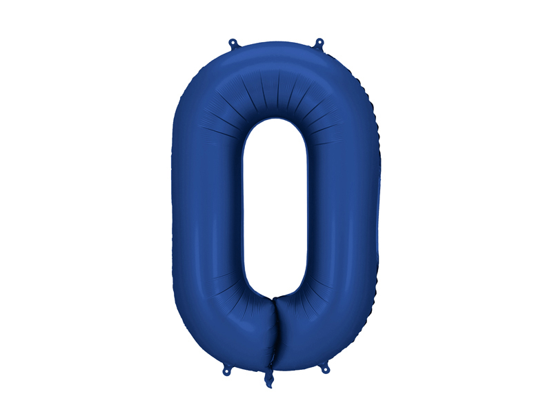 Balon din Folie, Cifra 0, 86cm Albastru Marin