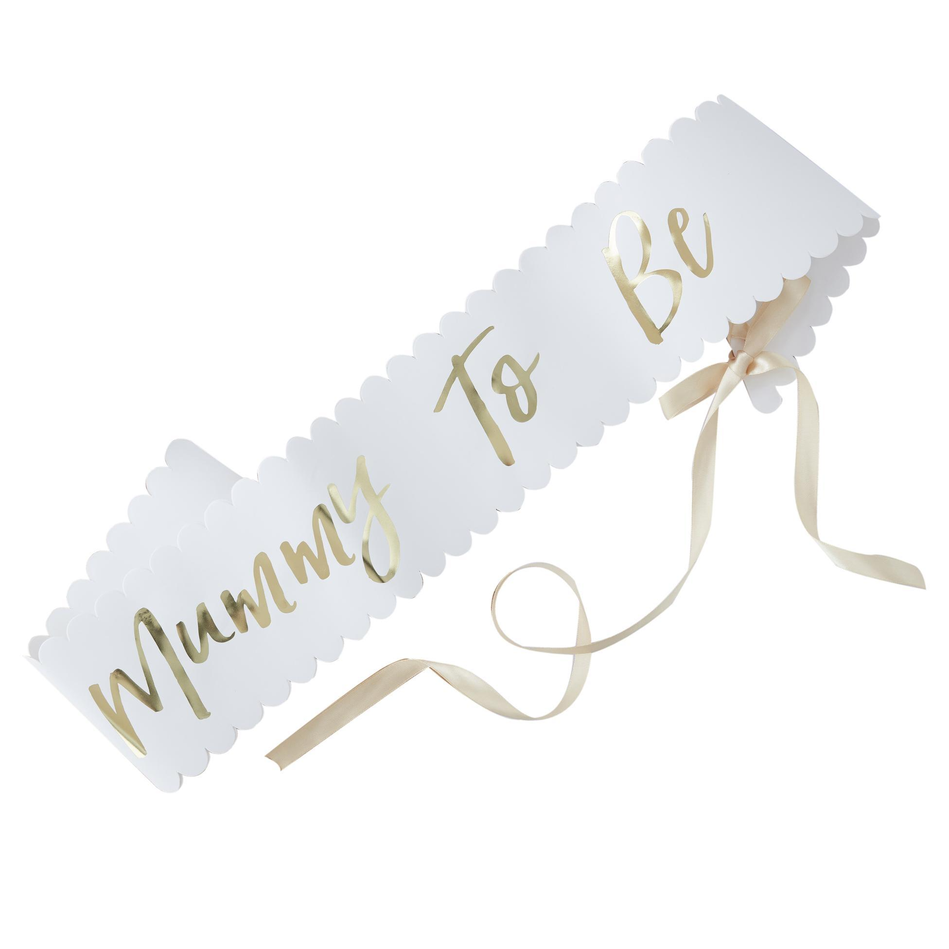 Panglica „Mummy to Be” pentru Baby Shower, Auriu