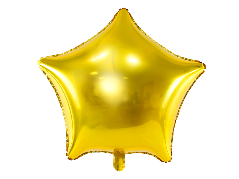 Balon PartyDeco, Model Stea, Folie, 48cm, Auriu