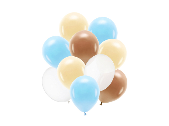 Set 10 Baloane, Albastru, Maro si transparent