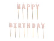 Lumanari pentru Tort cu Litere "Happy Birthday", 2.5 cm, Roz