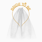 Diadema si Voal „Bride To Be”, Sclipici Auriu