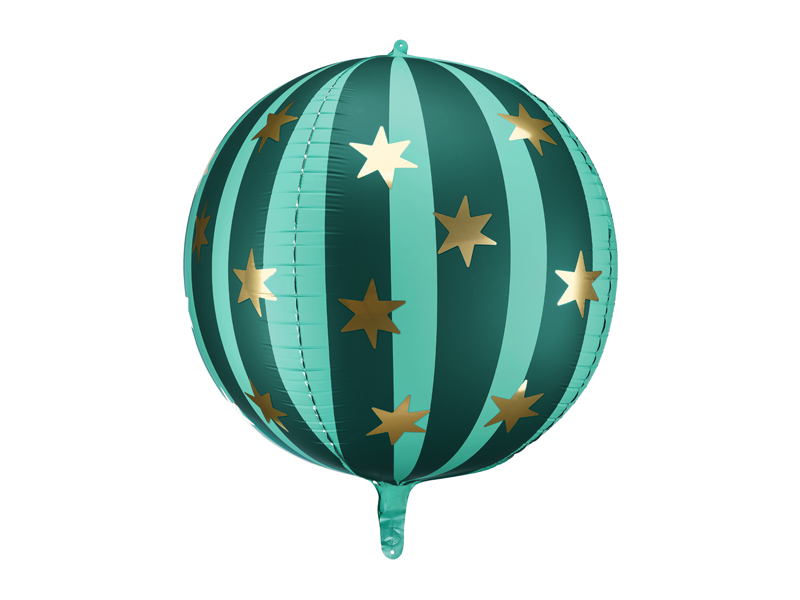 Balon din Folie Starry Ball, 50 cm, verde, Petrecere de Circ
