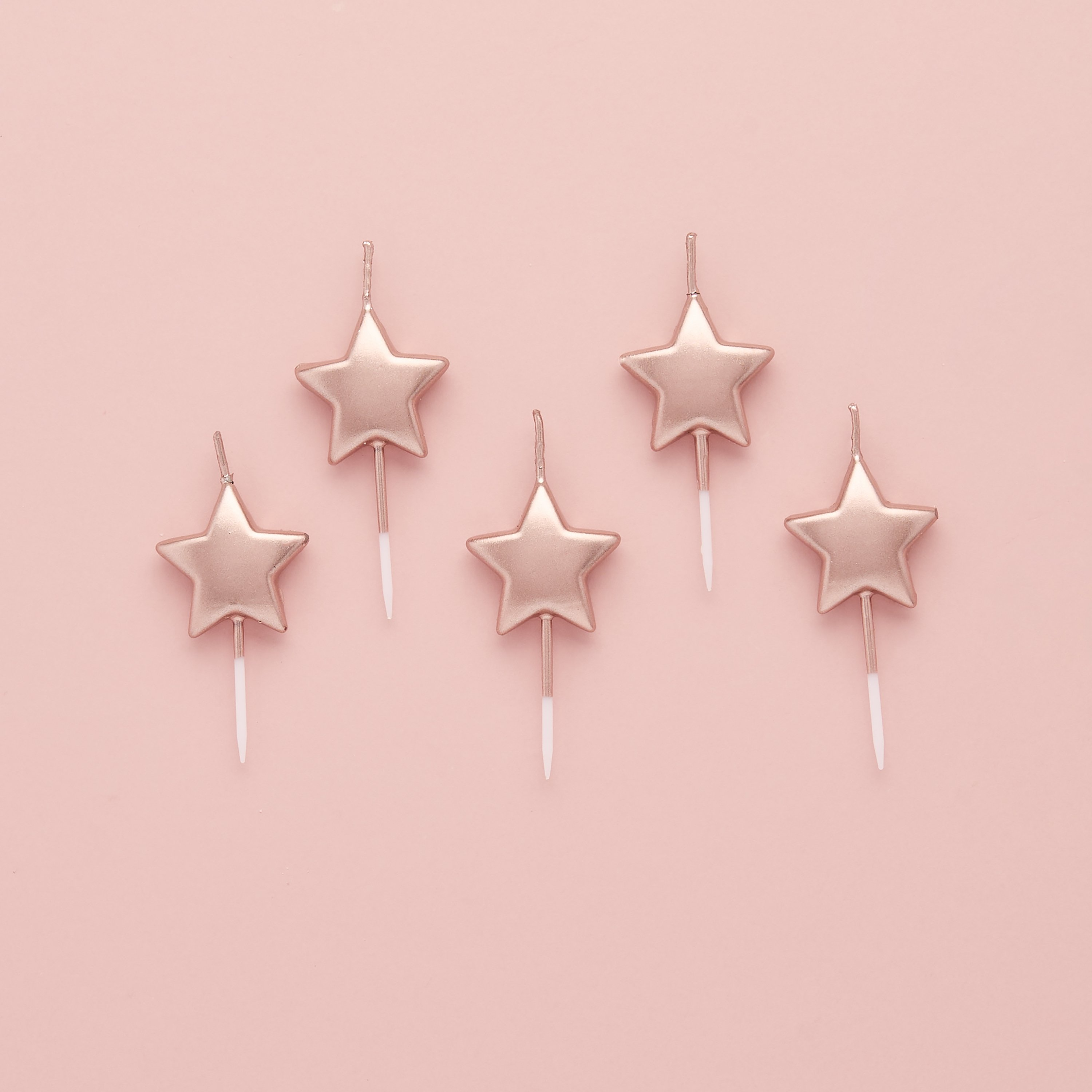 Lumanari Stelute Rose Gold (5 buc)