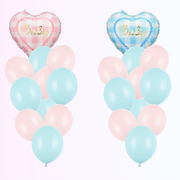 Set baloane cu heliu – Gender Reveal (2 buchete, 22 baloane)