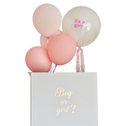 Cutie 70cm Gender Reveal Fetiță cu Bobo și baloane roz, cu heliu