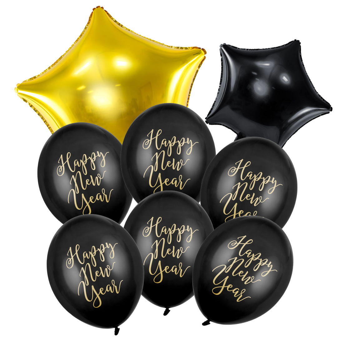 Baloane Cu Heliu Revelion (8 buc) Happy New Year