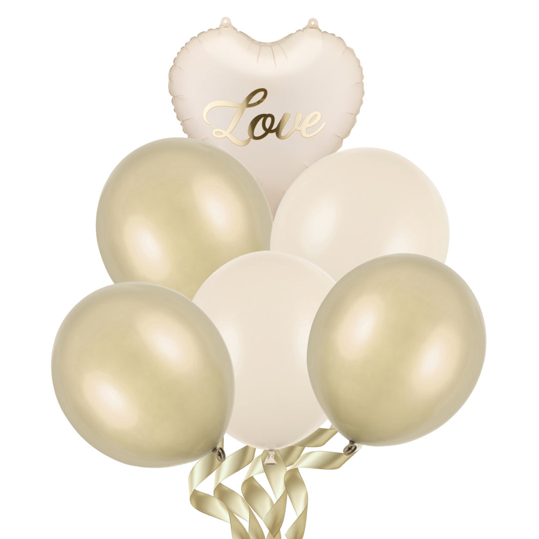 Golden Love, Set Baloane cu Heliu (6 buc)