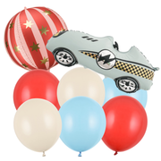 Mășinuțe și Steluțe (albastru deschis) – Set Baloane cu Heliu (8 buc)