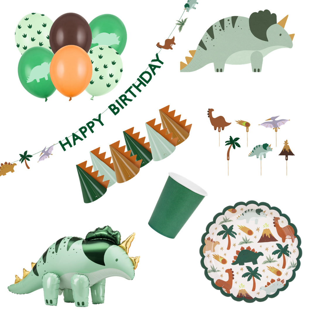Ofertă specială - Set Petrecere Dinozauri (6 copii) verde