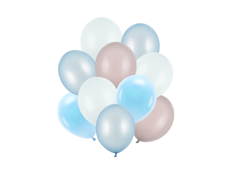 Set baloane 27cm (10 buc) Albastru si Gri PartyDeco