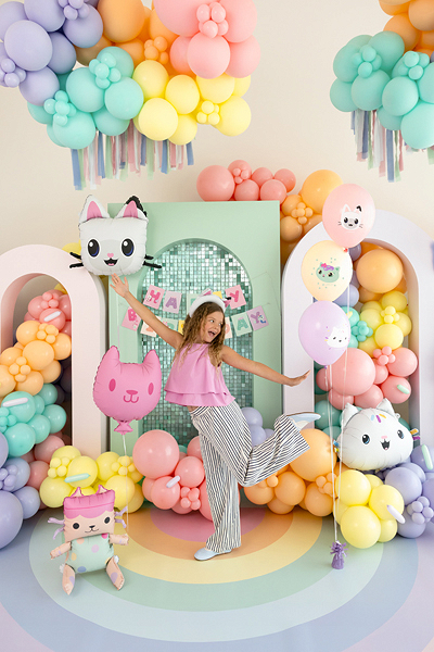 Balon Baby Box si Balon Pisica Roz (43x46 cm si 35x37 cm)