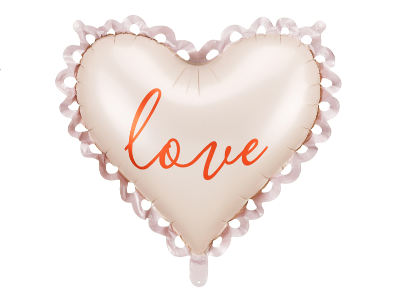 Balon Folie Inima LOVE 50x47cm Bej Valentine's Day