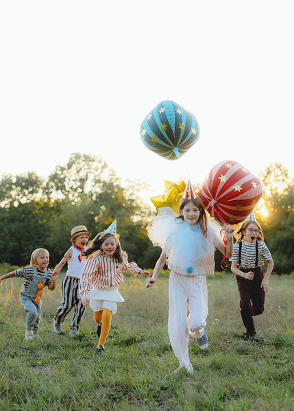 Balon din Folie Starry Ball, 50 cm, Rosu, Petrecere de Circ