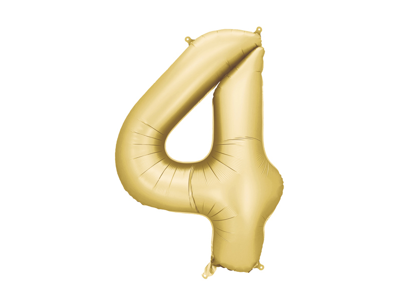 Balon din Folie, Cifra 4, 86cm, Auriu
