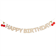 Banner „Happy Birthday” Rococo Cherries 2.5m cu cireșe