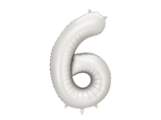 Balon din Folie, Cifra 6, 86cm Argintiu