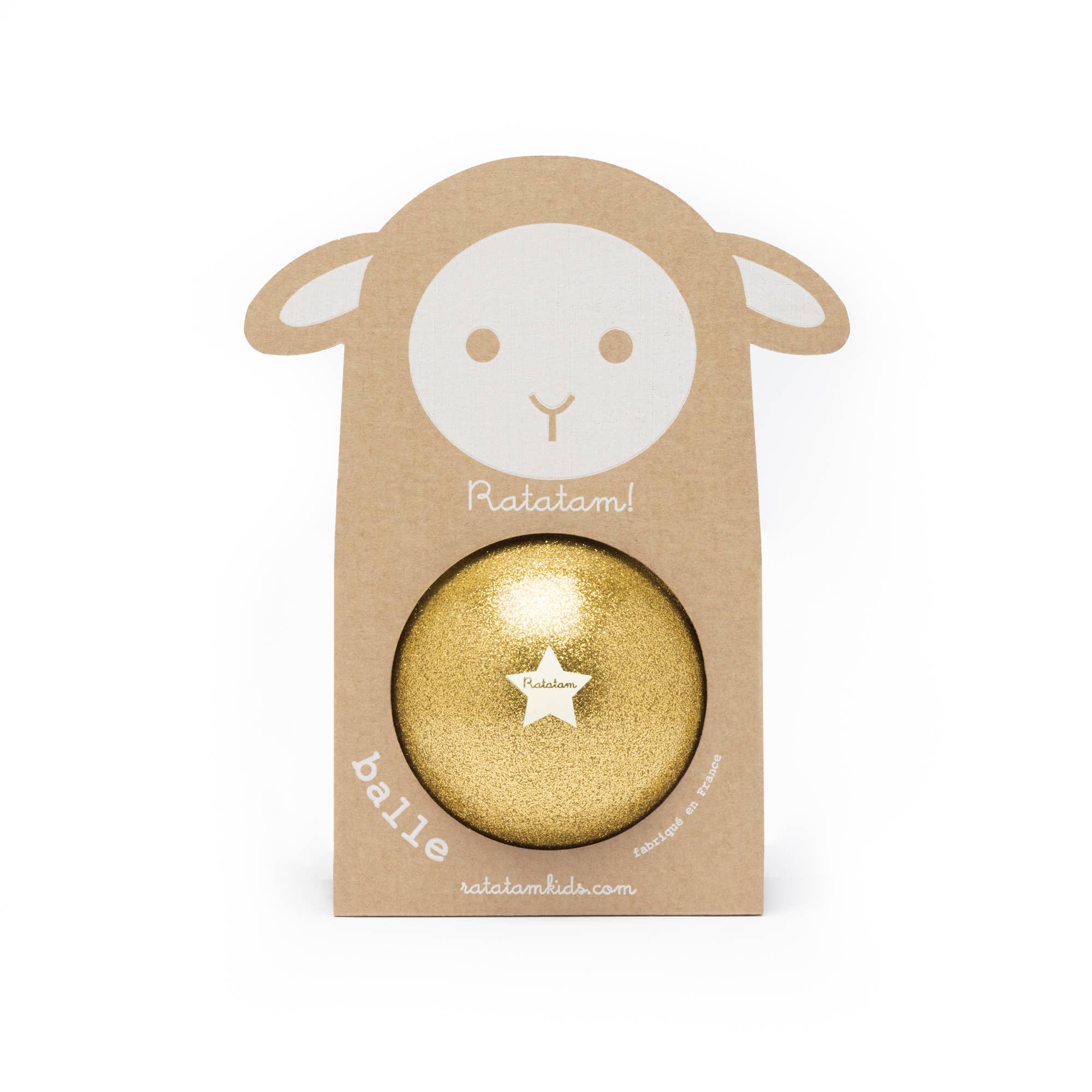 Minge Bouncy – Auriu cu sclipici, 10 cm