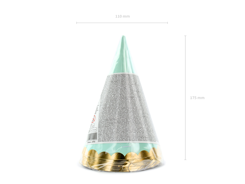 Coifuri Petrecere Pastel cu Accente Aurii (16 cm, 6 buc.)