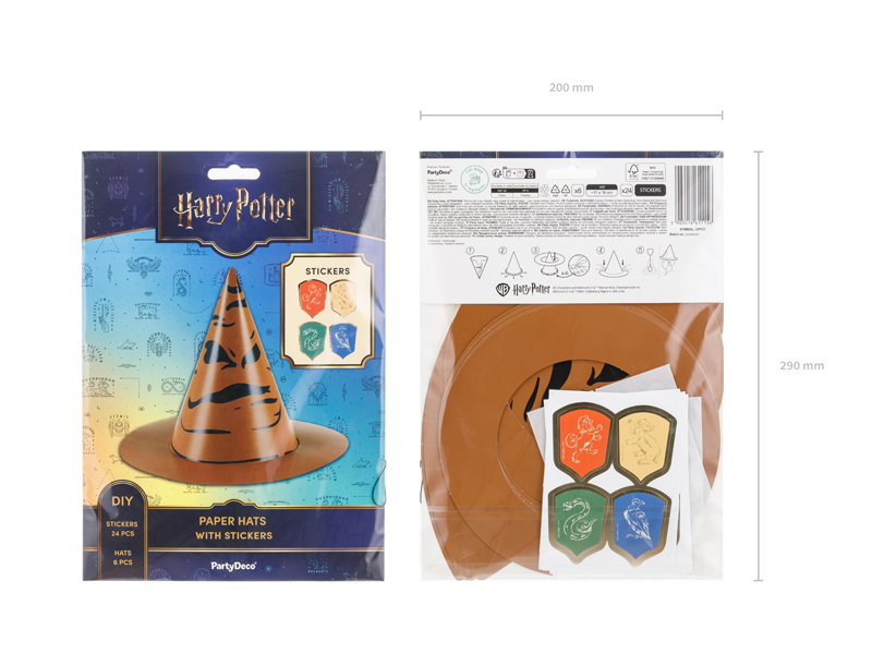 Set 6 Coifuri de Petrecere Harry Potter – Pălăria Magică, 16 cm
