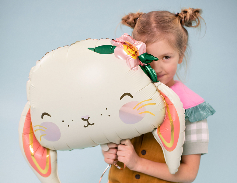 Balon folie Iepuraș, 50x45cm, bej