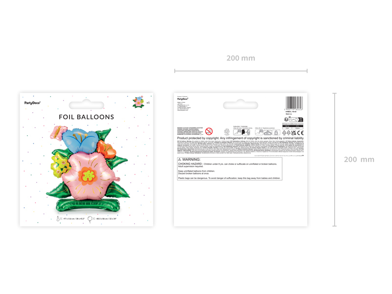 Balon folie Floare, 86x80,5cm, multicolor